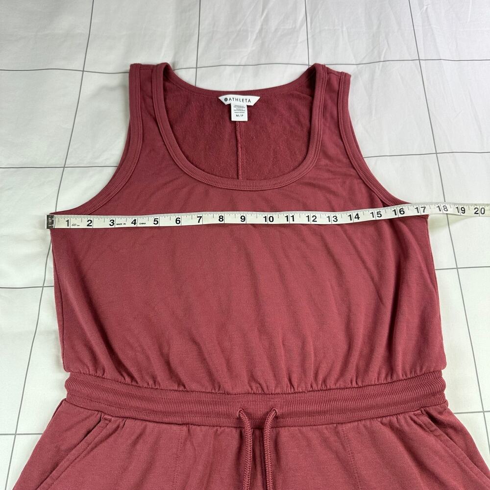 Athleta Balance Romper Womens Medium Petite Pink Sleeveless Soft Active Travel - Picture 8 of 14